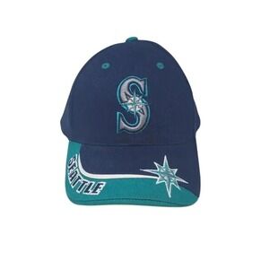 Seattle Mariners Spell Out Baseball Hat Cap Vintage Embroidered Hook  and Loop